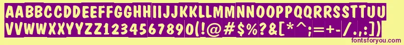 ADominotitulslBold Font – Purple Fonts on Yellow Background