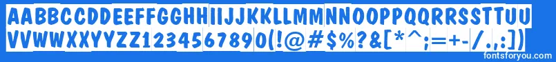 ADominotitulslBold Font – White Fonts on Blue Background