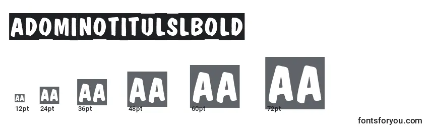 ADominotitulslBold-fontin koot