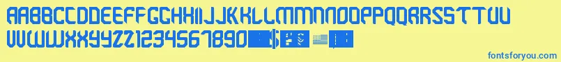 Brigade Font – Blue Fonts on Yellow Background