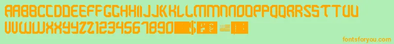 Brigade Font – Orange Fonts on Green Background