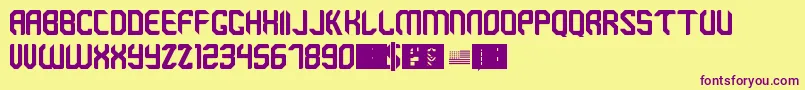 Brigade Font – Purple Fonts on Yellow Background