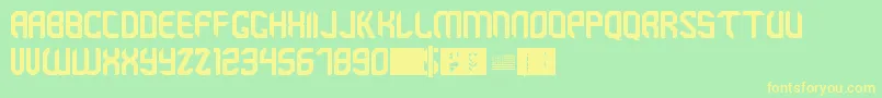 Brigade-Schriftart – Gelbe Schriften auf grünem Hintergrund