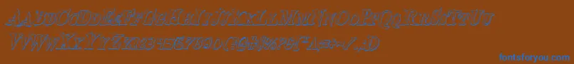 Bloodcrowsci Font – Blue Fonts on Brown Background