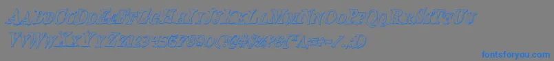 フォントBloodcrowsci – 灰色の背景に青い文字
