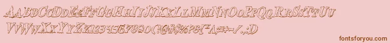 Bloodcrowsci Font – Brown Fonts on Pink Background