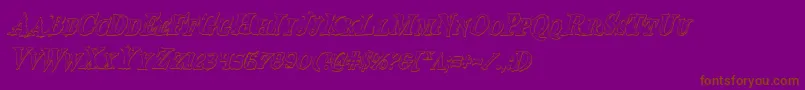 Bloodcrowsci-Schriftart – Braune Schriften auf violettem Hintergrund