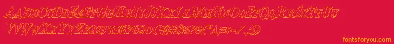 Bloodcrowsci Font – Orange Fonts on Red Background