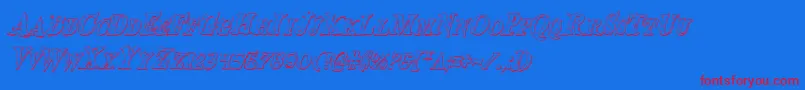 フォントBloodcrowsci – 赤い文字の青い背景