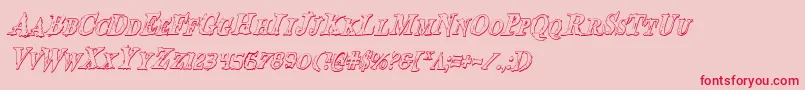 Bloodcrowsci Font – Red Fonts on Pink Background