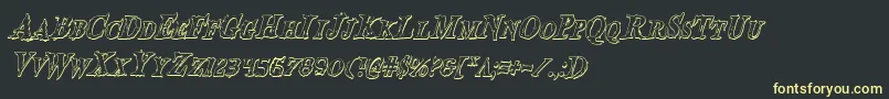 Bloodcrowsci Font – Yellow Fonts on Black Background