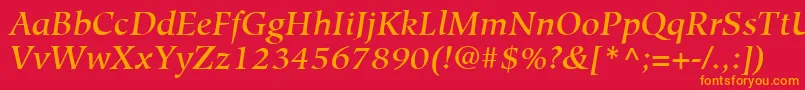 fuente HiroshigeLtMediumItalic – Fuentes Naranjas Sobre Fondo Rojo