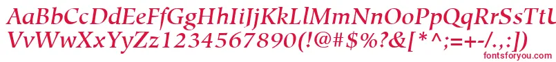 Czcionka HiroshigeLtMediumItalic – czerwone czcionki