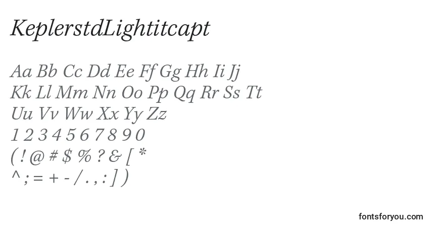 Fuente KeplerstdLightitcapt - alfabeto, números, caracteres especiales