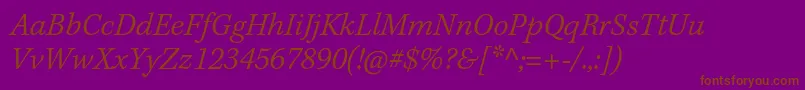 KeplerstdLightitcapt Font – Brown Fonts on Purple Background