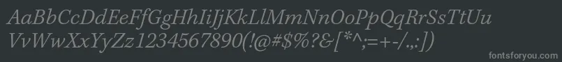 KeplerstdLightitcapt Font – Gray Fonts on Black Background
