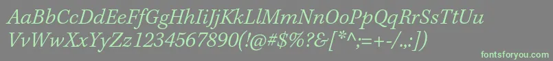 KeplerstdLightitcapt Font – Green Fonts on Gray Background