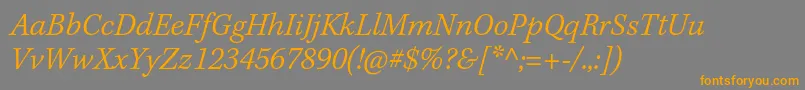 KeplerstdLightitcapt Font – Orange Fonts on Gray Background