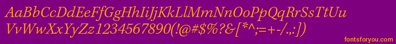 KeplerstdLightitcapt Font – Orange Fonts on Purple Background