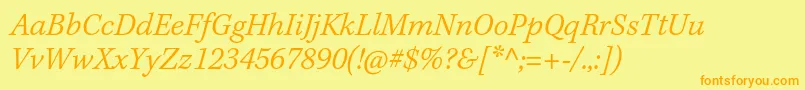 KeplerstdLightitcapt Font – Orange Fonts on Yellow Background