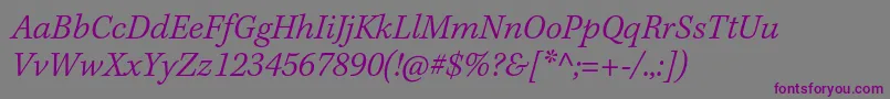 KeplerstdLightitcapt Font – Purple Fonts on Gray Background