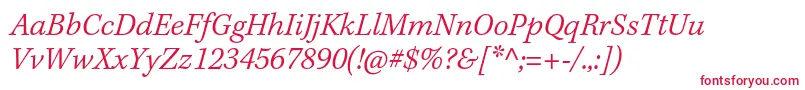 KeplerstdLightitcapt Font – Red Fonts on White Background