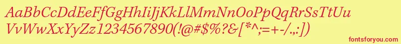 KeplerstdLightitcapt Font – Red Fonts on Yellow Background