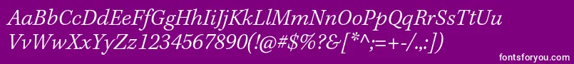 KeplerstdLightitcapt Font – White Fonts on Purple Background