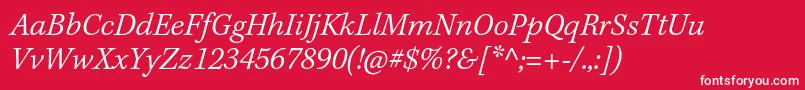 KeplerstdLightitcapt Font – White Fonts on Red Background