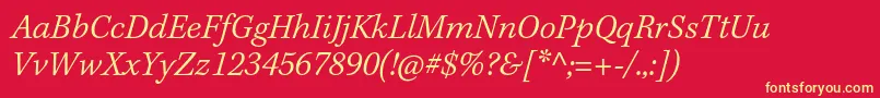 KeplerstdLightitcapt Font – Yellow Fonts on Red Background