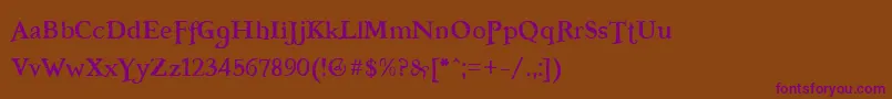 Шрифт Freebooter – фиолетовые шрифты на коричневом фоне