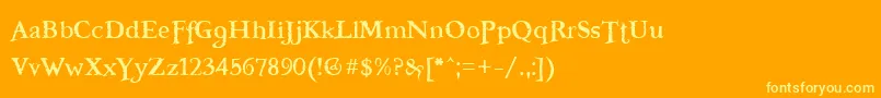 Freebooter Font – Yellow Fonts on Orange Background