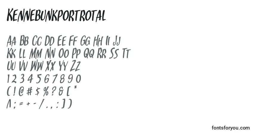 Шрифт Kennebunkportrotal – алфавит, цифры, специальные символы