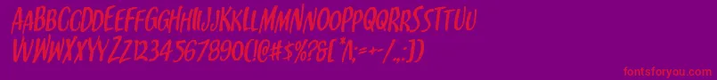 Kennebunkportrotal Font – Red Fonts on Purple Background