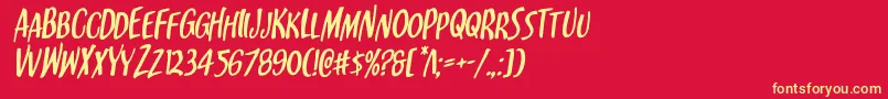 Kennebunkportrotal Font – Yellow Fonts on Red Background