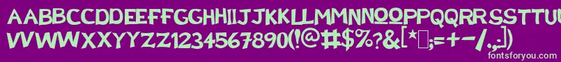 DoctorEnAlaskab Font – Green Fonts on Purple Background
