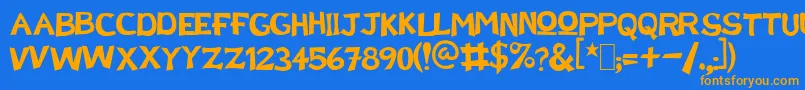 DoctorEnAlaskab Font – Orange Fonts on Blue Background