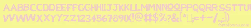 DoctorEnAlaskab Font – Pink Fonts on Yellow Background