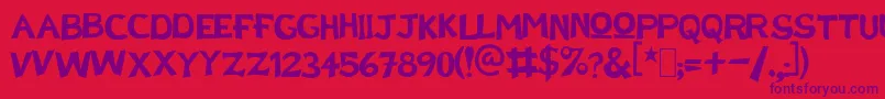 DoctorEnAlaskab Font – Purple Fonts on Red Background