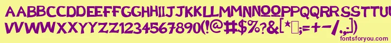 DoctorEnAlaskab Font – Purple Fonts on Yellow Background