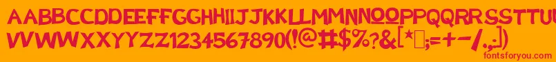 フォントDoctorEnAlaskab – オレンジの背景に赤い文字