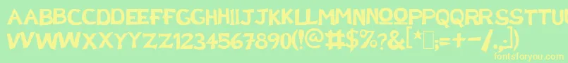 DoctorEnAlaskab Font – Yellow Fonts on Green Background