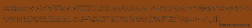 Yamamoto3D-fontti – mustat fontit ruskealla taustalla