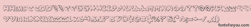 Yamamoto3D-fontti – mustat fontit vaaleanpunaisella taustalla