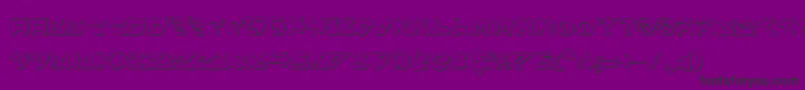 Yamamoto3D-fontti – mustat fontit violetilla taustalla