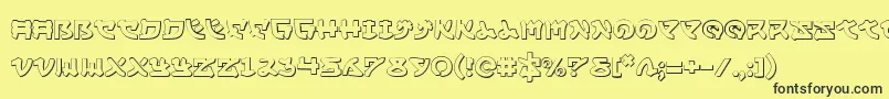 フォントYamamoto3D – 黒い文字の黄色い背景