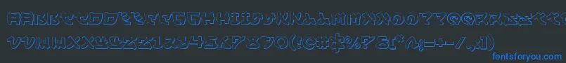 フォントYamamoto3D – 黒い背景に青い文字
