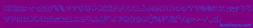 Yamamoto3D-fontti – siniset fontit violetilla taustalla