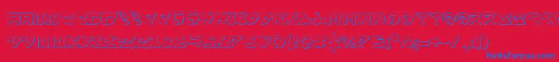 フォントYamamoto3D – 赤い背景に青い文字