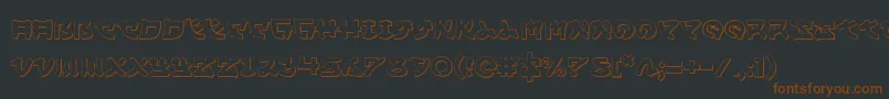 Yamamoto3D-fontti – ruskeat fontit mustalla taustalla